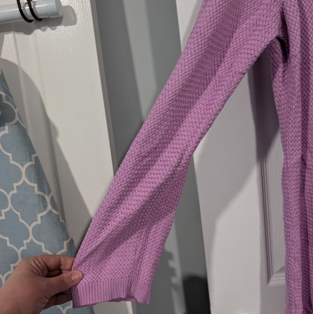 NWT Talbots Plus Purple Basket Weave Long Sleeve Sweater in Size 1X - Picture 7 of 11